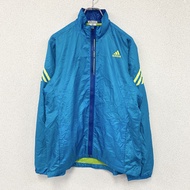 adidas全拉鍊夾克/防風衣，藍色，L 碼，古著。