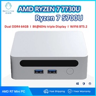 AMD Ryzen 7 7730U Mini PC R7 5825U Windows 11 Dual DDR4 2xNVMe Gaming Mini Computer 8K WiFi6 BT5.2