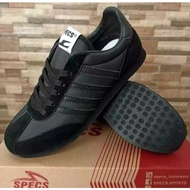 Specs 104 full black school shoes 100%, for men,Wanita/, size 36-43