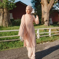 READY STOCK 🔥 New Everlyn Jubah Kebarung 3 in 1 with cardigan kebaya and free shawl labuh by Jelita Wardrobe
