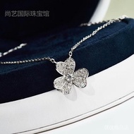 Necklace necklace Imported Moissanite Diamond 18K White Gold Au750 necklace Lucky Clover necklace 1 