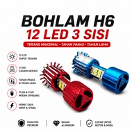 H6 3-SIDED 12-LED MOTORCYCLE LED BULB | Ac dc motorcycle led lights| H6 3-SIDED 12 LED 18 WATT FLOWE