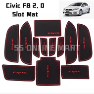 (With Logo) Honda Civic FB 1.8 / 2.0 Car Slot Mat Red Lining Slot Mat