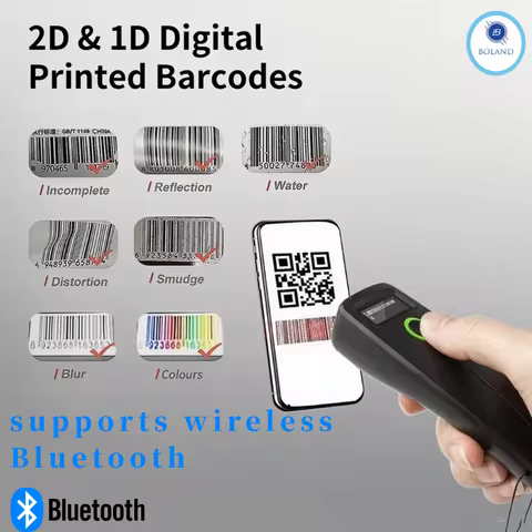 Portable display screen Bluetooth wireless Bluetooth 2DCMOS Bluetooth Barcode Scanner QR Scanner Por