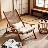 Rattan Foldable Leisure Reclining Chair Outdoor Balcony Leisure Reclining Chair Living Room Lazy Eld