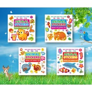 Book Set of 4 Animal-Sticker Peel-and-stick Lovely Animals Develop IQ-EQ-CQ Volume 1+2+3+4-VTM