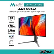 DAHUA 26.5" LM27-GO34A QHD (2560X1440@240HZ) QD-OLED LCD GAMING MONITOR (0.03MS, INPUT:HDMI+DP, VESA