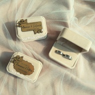 Cream Velvet Wedding Ring Box Size 7 x 5 cm