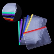 A5 Colorful Zipper Pouch Loose Leaf 6 Hole PVC Zip Folder for 6-Ring Binder Journal Budget Filing Po