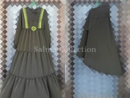 Set Gamis 3 Dara (Hijau Army)