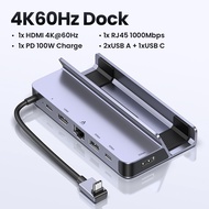 ZFEIO UGREEN USB C แท่นวางมือถือเป็น HDMI RJ45 4K60Hz PD100W EU US ที่ชาร์จยูเค Dock สำหรับ Steam De