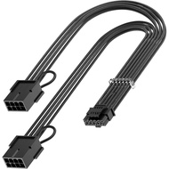 Bangfun PCIE 5.0 16Pin GPU Power 12VHPWR Kabel Sambungan, 16Pin(12+4) Male ke 2X8Pin Female GPU Adap