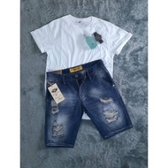 PRIA Newest Men's Ripped Shorts-Men 2021- DISTRO JEANS Shorts-PREMIUM LEVIS Shorts-Dark Blue-Men-WISCER Shorts-Men's LEVIS Shorts-Affordable Prices Cool Boys Pants