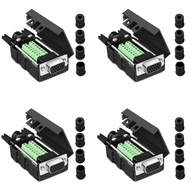 Jienk 4Packs VGA DB15 3 Row Solderless Female Quick Connector, 3+9 D-SUB 15 Pin Port Terminal Solder