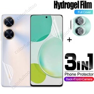 3in1 Soft Hydrogel Film For Huawei Nova 11i 11 Pro 11Pro Nova11 Nova11i 4G 5G Full Cover HD Front Back Protection Hydrogel Film Camera Screen Protector Lens Film Not Glass