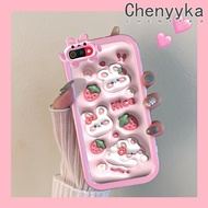 เคส Chenyyyka สำหรับ Realme C2 C2S เคส A1K OPPO ลายการ์ตูนกระต่าย3D นิ่มดีไซน์ใหม่เคสมือถือใสลายกระต่ายน้อยเลนส์กล้องถ่ายรูปมอนสเตอร์ตัวน้อยฝาครอบซิลิโคนเคสป้องกันแบบใส