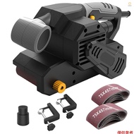 Belt Sander (650W, Belt Speed 280m/min, Sanding Surface 142 x 76 mm, 12-Piece Sanding Belts and Dust