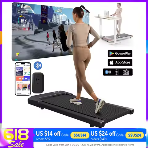 300lbs Treadmill for Home 2.5HP Treadmills Walking Pad LCD Digital Data Display 2in1 Walking Running