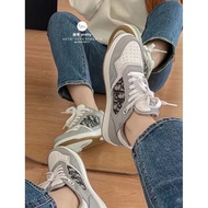 Dior B27/B57 Lace-Up Thick-Soled Sneakers - Casual Design for Students & Couples | Gray & White Opti