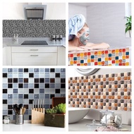 2022 3D Mosaic Waterproof Bathroom Kitchen Wall Sticker PVC Wallpaper DIY Self Adhensive Wall Decor Tiles Stickers  easy to install