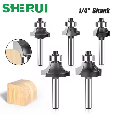 6mm shank 1/4" shank Corner Round Over Router Bit with BearingMilling Cutter for Wood Woodwork Tungs