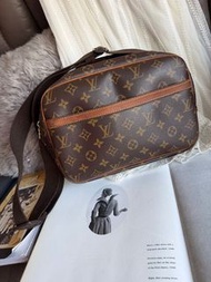 十年正版正貨商標門市現貨 可免息分期 Lv louis vuitton monogram reporter bag  斜咩 郵差包 袋 中古 復古 古董袋
