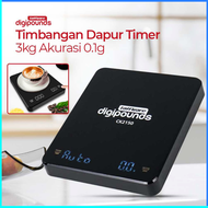 COD Taffware Digipounds Timbangan Dapur Digital 3kg Akurasi 0.1g + Timer / timbangan kopi digital ba