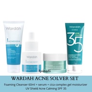 Wardah Acnederm Acne Package Solver Set | Skincare Wardah Acne Package