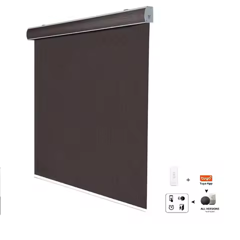 Electric Sunscreen Roller Blinds Solar Shades (Cassette) Dustproof Cover Easy Install Window Curtain