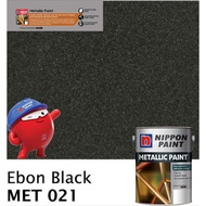 SINAR NIPPON METALLIC GLOSS PAINT 5 LITER FOR WOOD & METAL / MASONRY WALL - MET021 EBON BLACK/ CAT M