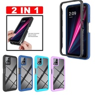 2 in 1 Luxury Shockproof Armor Case For T-Mobile V+ REVVL 6 Pro TCL 20 30 XE 20 Pro 5G LG Velvet Front Back Double Protection Hard Soft silicone Phone Protective Cover