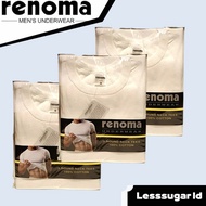 PUTIH KATUN Renoma T-Shirt In Round Neck Collar 3pcs White Cotton Material