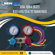 USA-1004 (R32 R410A) Dual Gauge Manifold Set c/w 3 Charging Hose
