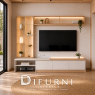 TV Cabinet TV Console [Difurni-TV-52] TV Wall 8FT Free Installation within West Malaysia