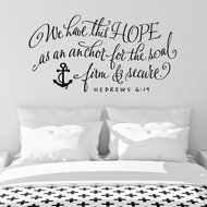 HEBREWS 6:19 Bible Verse Wall Decal Christian Wall Decoration Hope Wall Stickers Christian Family Living Room Bedroom Wall Stickers 2SJ19