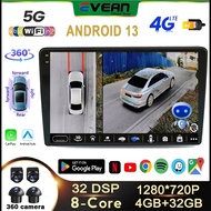 [4+32GB Voice Command]Evean Octa Core 4G Android Player Car Radio Wireless Carplay And Android Auto 9/10 inch 2 din Multimedia Player With 360 Panoramic Camera System 1280