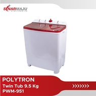 Polytron Mesin Cuci 2 Tabung 9.5 Kg Twintub PWM-951 / PWM951 / PWM 951