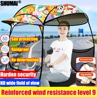 Durable for 50 years motorcycle canopy heavy duty bcanopy for motorcycle ebike canopy waterproof full cover Rainproof and sunscreen removable foldable thickened windproof canopy for ebike sale motor umbrella ebike waterproof cover ebike canopy 3 wheels