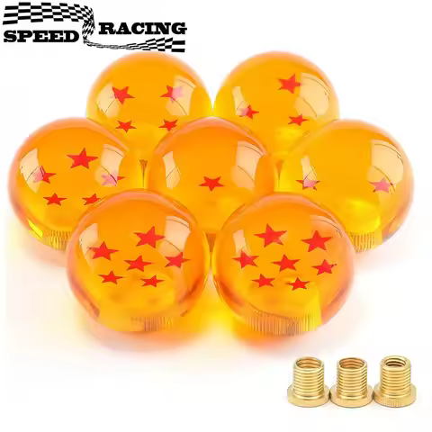 Universal Auto Shift Knob Acrylic Crystal Car Star Ball Gear Shift Knob With Screw Nut 54mm Orange S