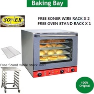 SONER Convection Oven SCO-4MF Multi Function Stainless Steel Body Turbo Fan 4 Trays Steam Injection 