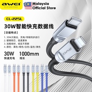Awei CL-225 Type-C to Type-C IP Cable CL225 3A Kabel 100cm 1m Length Smart Fast Charging Cable Type-