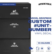 Custom Unit Number Vinyl Decal Sticker For Parcel Delivery Dropbox - Weatherproof and Permanent