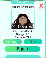 Roblox astd Nezichi (Sword skin)