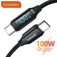 สายชาร์จ Type C เป็น Type C Toocki 100W PD ชาร์จเร็ว สายเคเบิลแสดงผล USB C เป็น USB C สำหรับ POCO F3