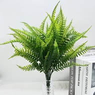 7 Forks Artificial Persian Fern Leaves Fake Green Plants For Plant Wall Home Landscape Decoration