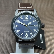 [Original] Citizen BM8478-01L Eco-Drive Dark Blue Analog Leather Strap Day Date Men Watch