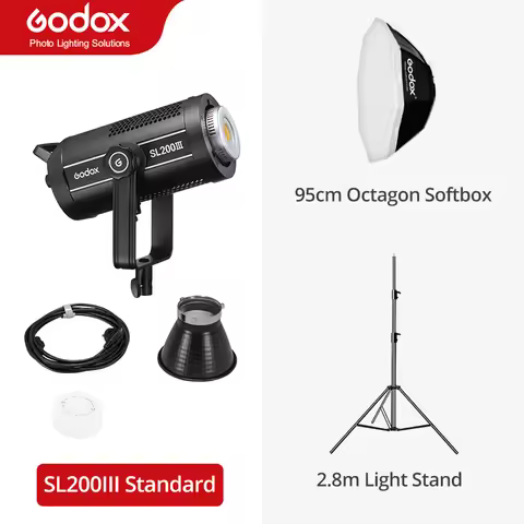 Godox 200W SL200III SL200 III LED Video Light Bowens Mount Daylight Balanced 5600K 2.4G Wireless X S
