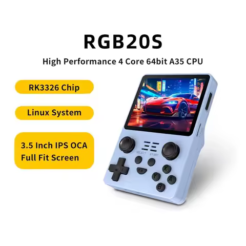 POWKIDDY New RGB20S Handheld Game Console Retro Open Source System RK3326 3.5-Inch 4:3 IPS Screen Ch