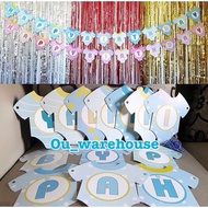 Baby clothes banner - baby HBD banner - baby clothes birthday banner - HBD bunting flag - bunting fl