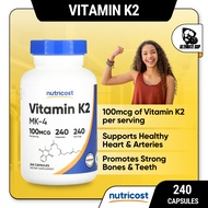Nutricost, Vitamin K2, MK-4, 100mcg, Bone, Heart & Artery Support, 240 Capsules